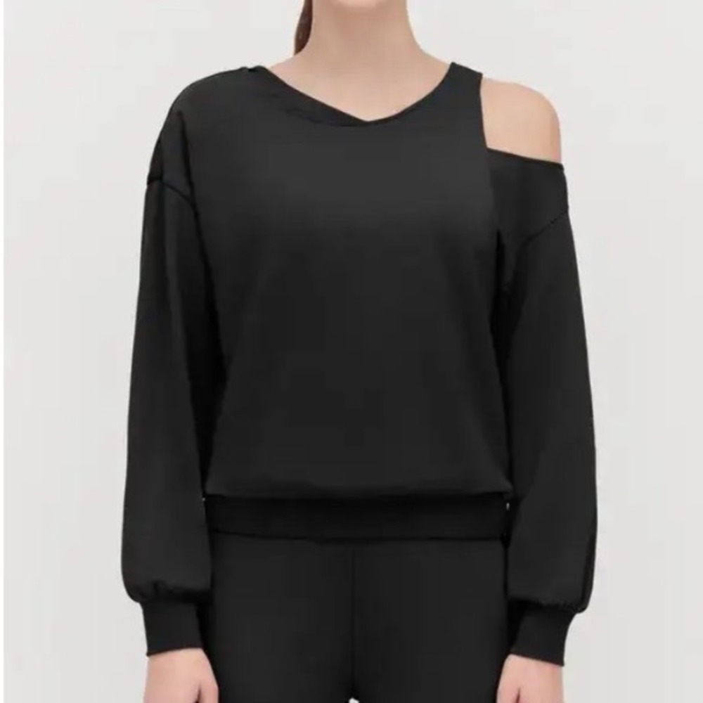 CUYANA Black French Terry Layered Sweatshirt Size Large